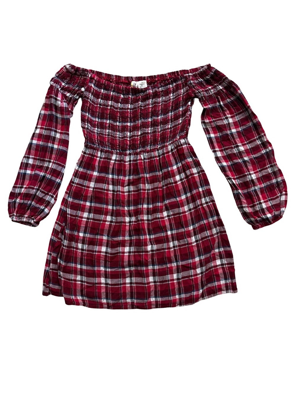 Mimi Chica Plaid Off-Shoulder Dress